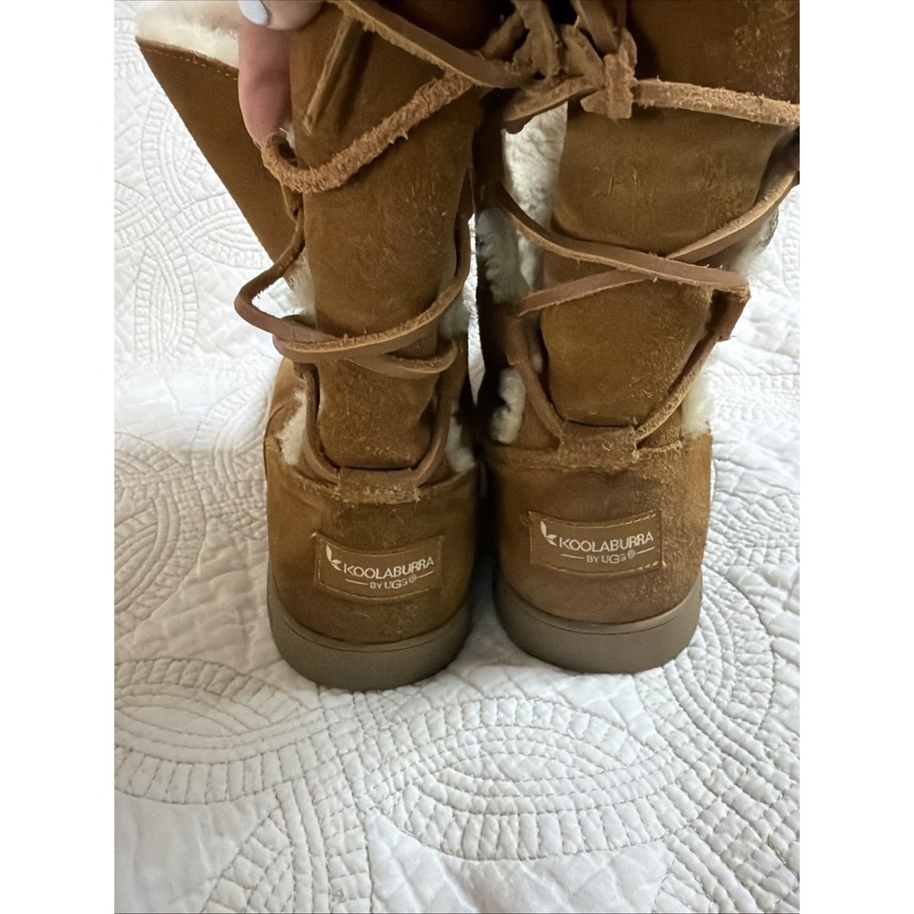 UGG Koolaburra Boots Shazi Short‎ Shearling Mid Calf 1019361 Chestnut Women's 8